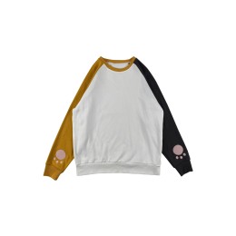 Designed black, yellow and white color block sweatshirt, customized sleeve embroidered patch sweatshirt, horn sleeves, winter warm sweatshirt, creative sweatshirt, sweatshirt supplier Z647 Designed black, yellow and white color block sweatshirt, customized sleeve embroidered patch sweatshirt, horn sleeves, winter warm sweatshirt, creative sweatshirt, sweatshirt supplier Z647